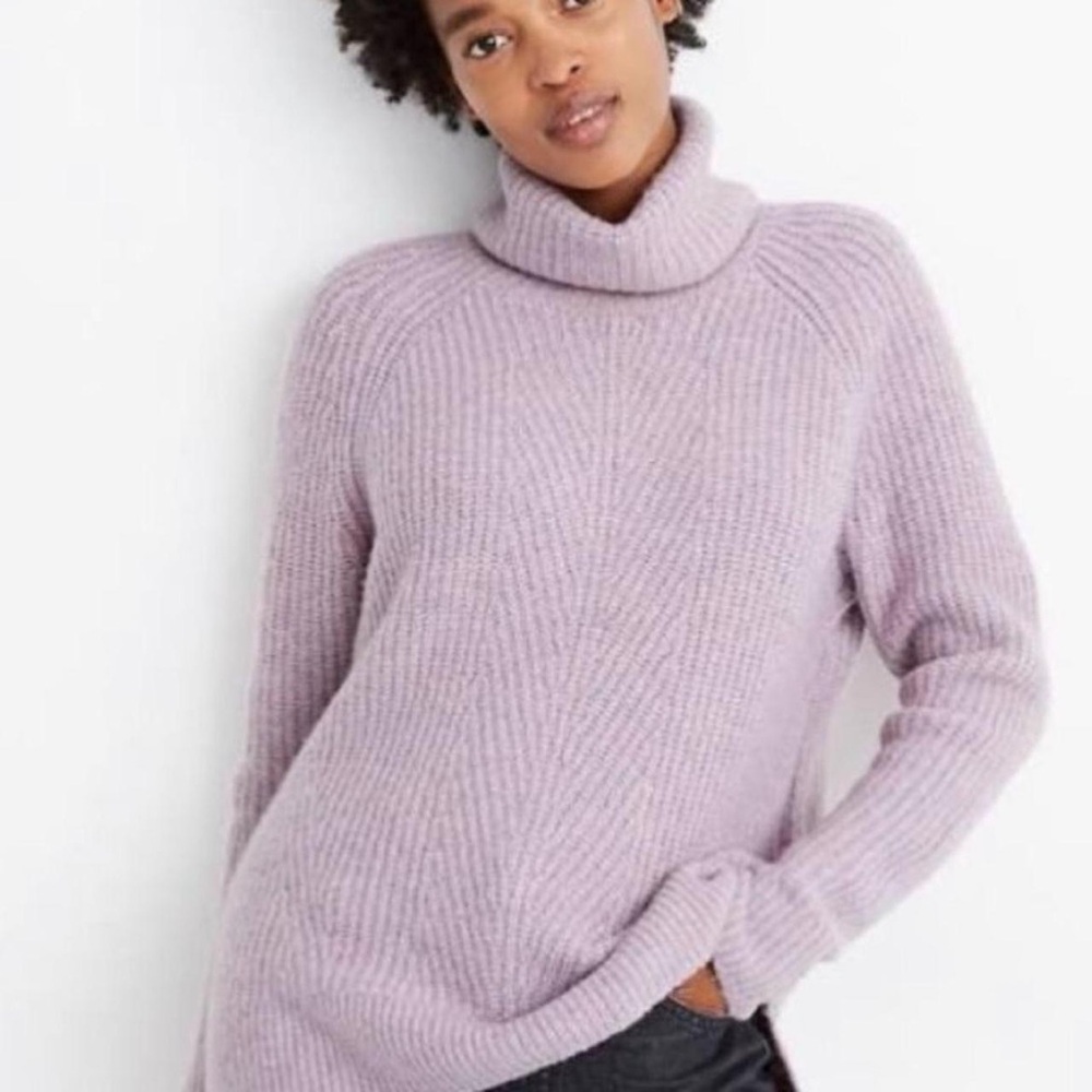 Madewell Lavender Cowl Turtleneck Sweater
